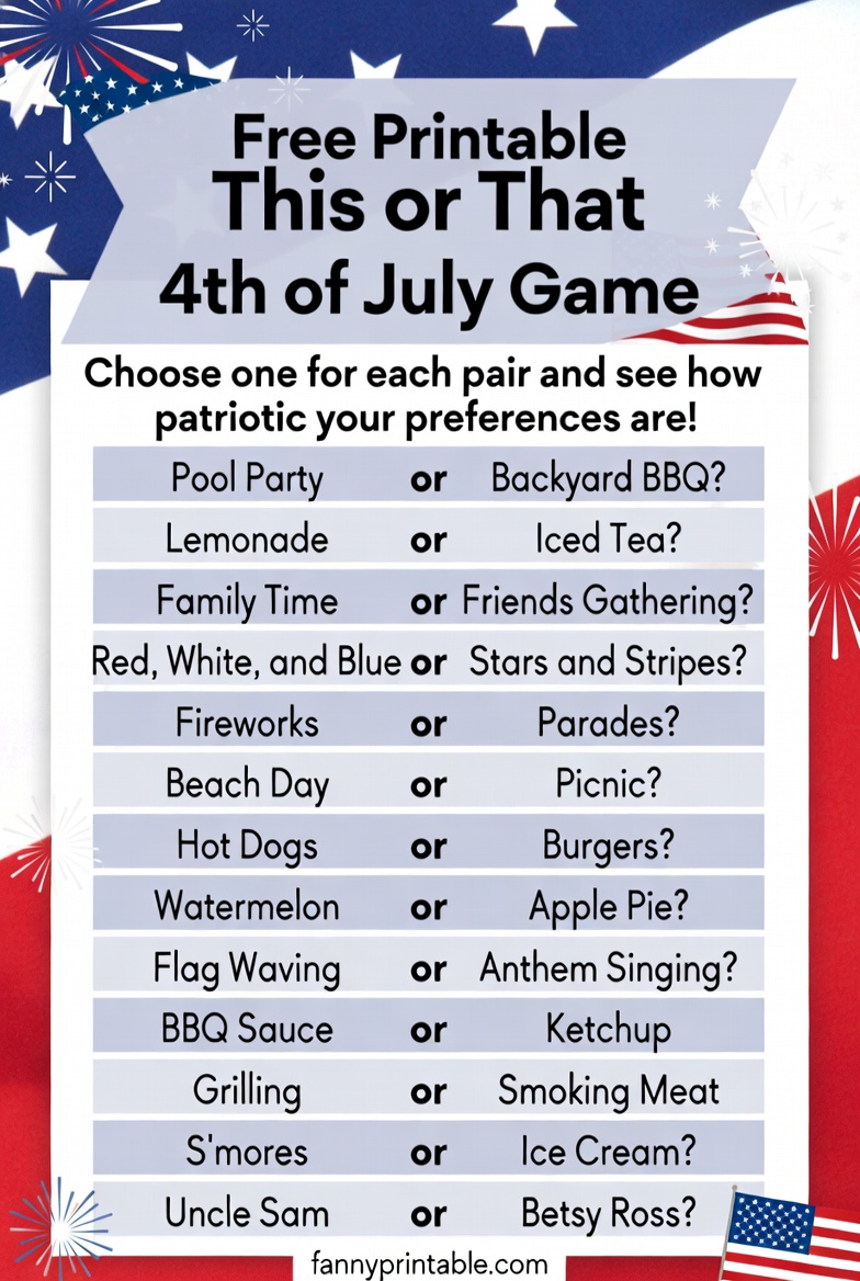 Free Printable This or That 4th of July Game 2 Free Printable This or That 4th of July Game (2)