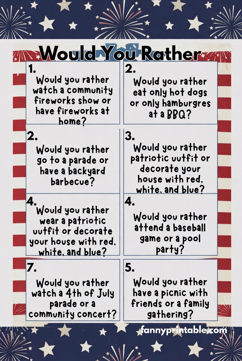 Free Printable Would You Rather 4th of July Game (2)