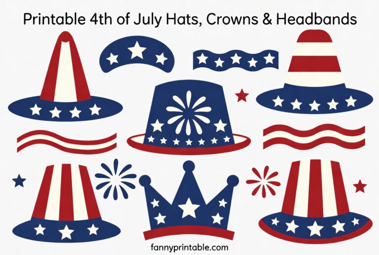 Printable 4th Of July Hats, Crowns & Headbands