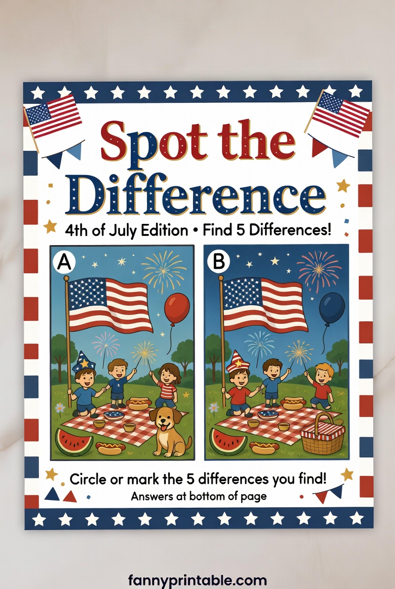 Printable 4th of July Mazes and Puzzles (1)