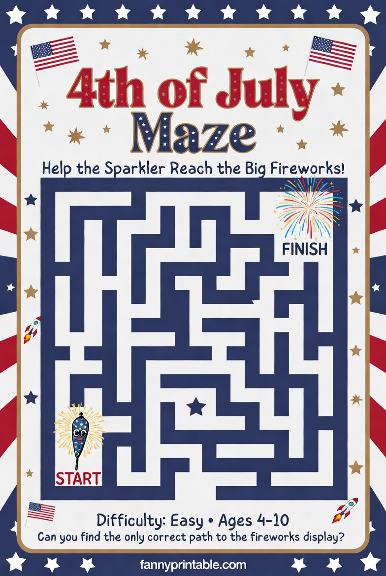 Printable 4th of July Mazes and Puzzles (2)
