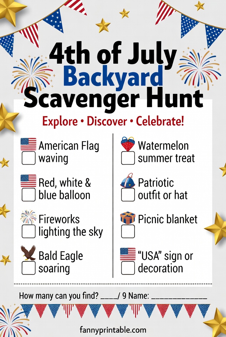 Printable 4th of July Scavenger Hunt 1 Printable 4th of July Scavenger Hunt (1)