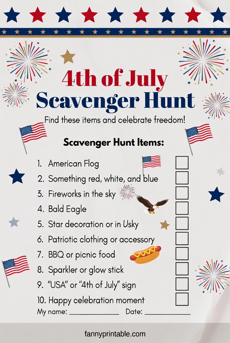 Printable 4th of July Scavenger Hunt 3 Printable 4th of July Scavenger Hunt (3)