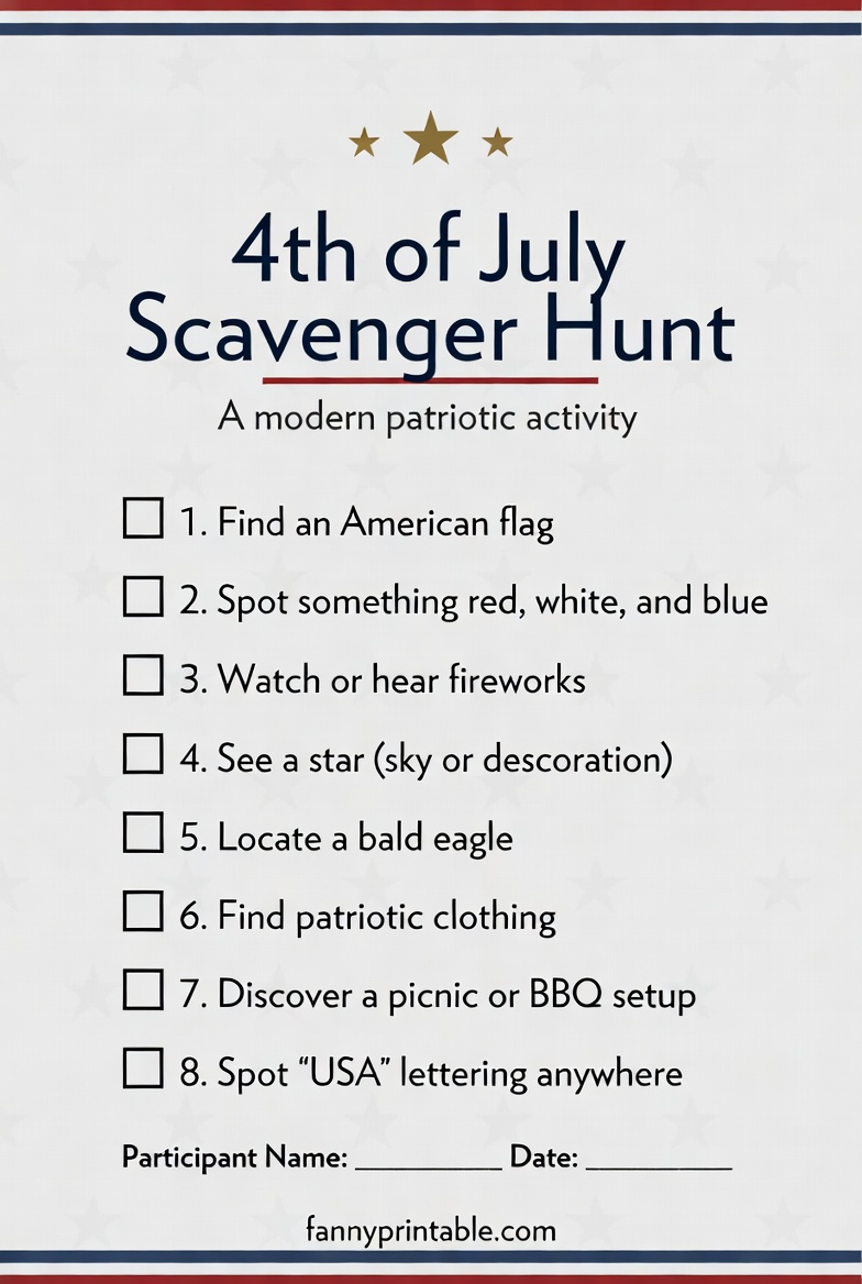 Printable 4th of July Scavenger Hunt 4 Printable 4th of July Scavenger Hunt (4)