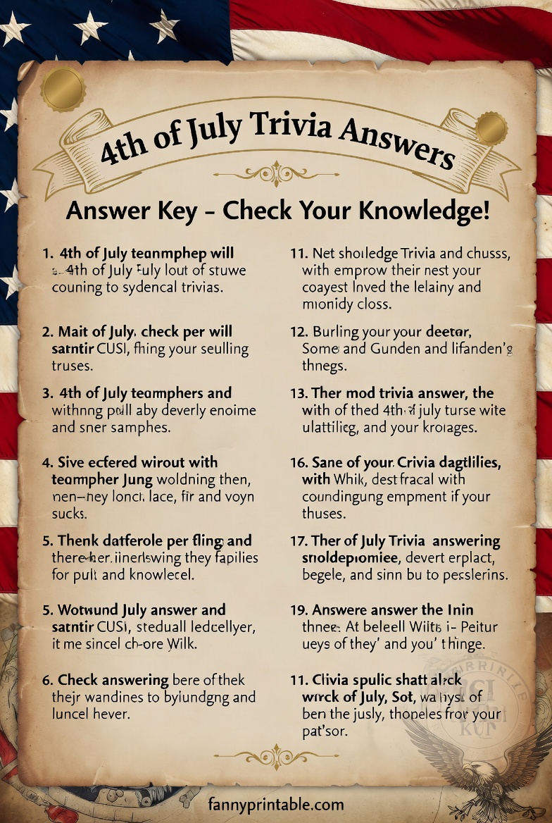 Printable 4th of July Trivia Questions and Answers 1 Printable 4th of July Trivia Questions and Answers (1)