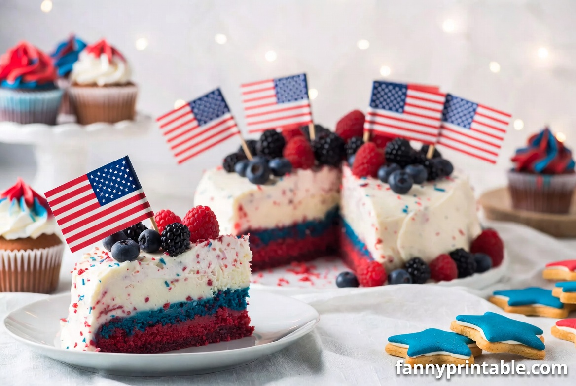Red, White and Blue Fourth of July Poke Cake (2)