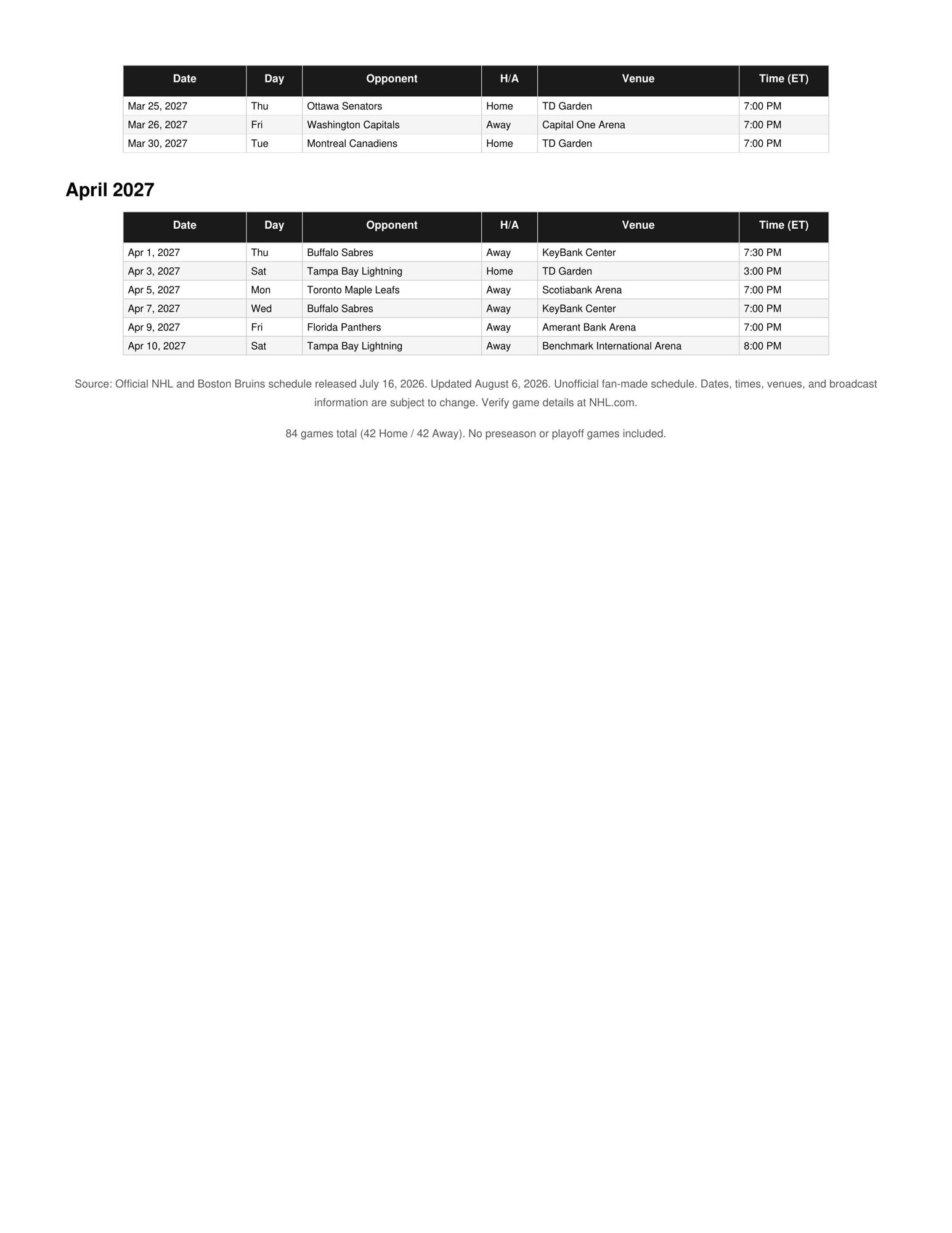 2026-27 Boston Bruins Schedule Printable 3
