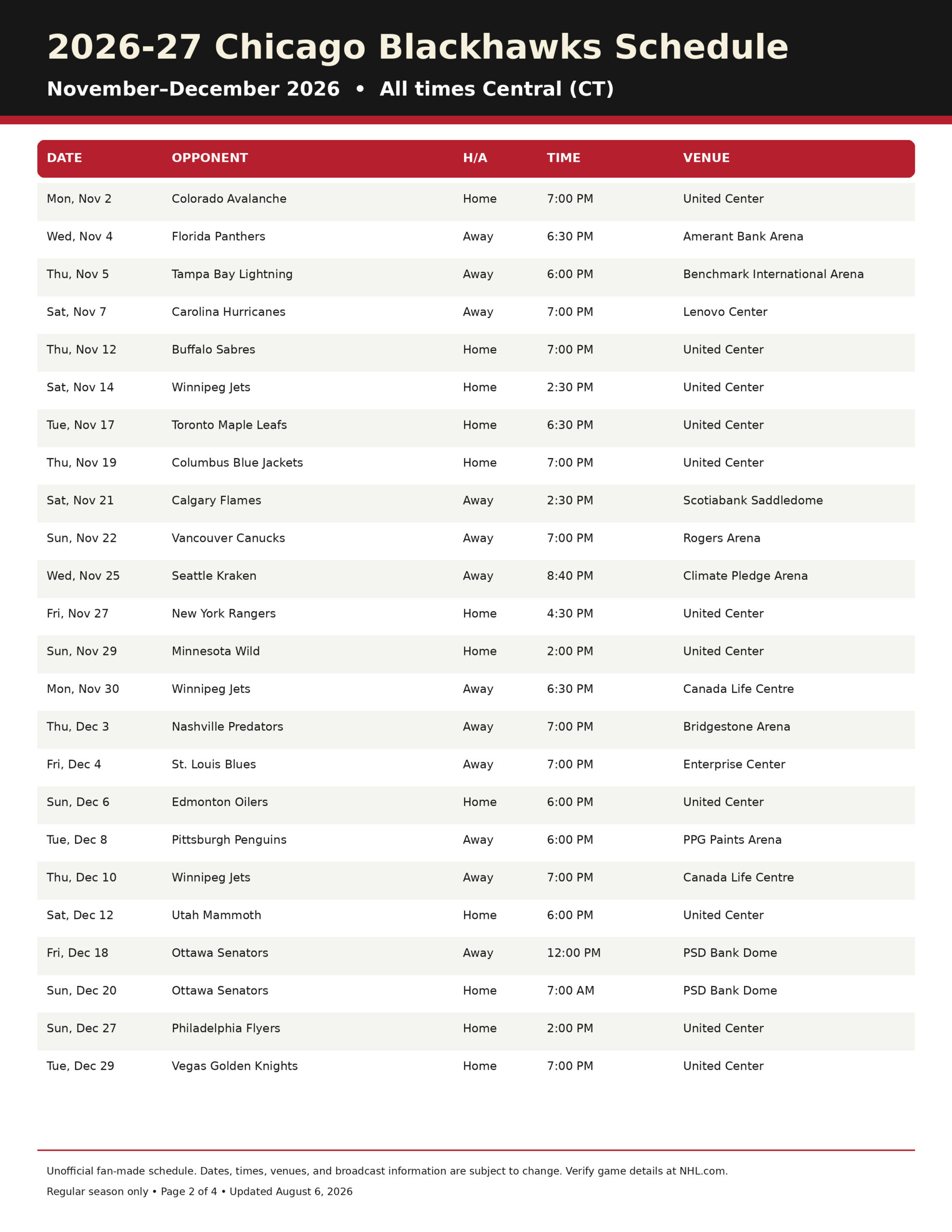 2026 27 Chicago Blackhawks Schedule Printable 2 scaled 2026-27 Chicago Blackhawks Schedule Printable 2
