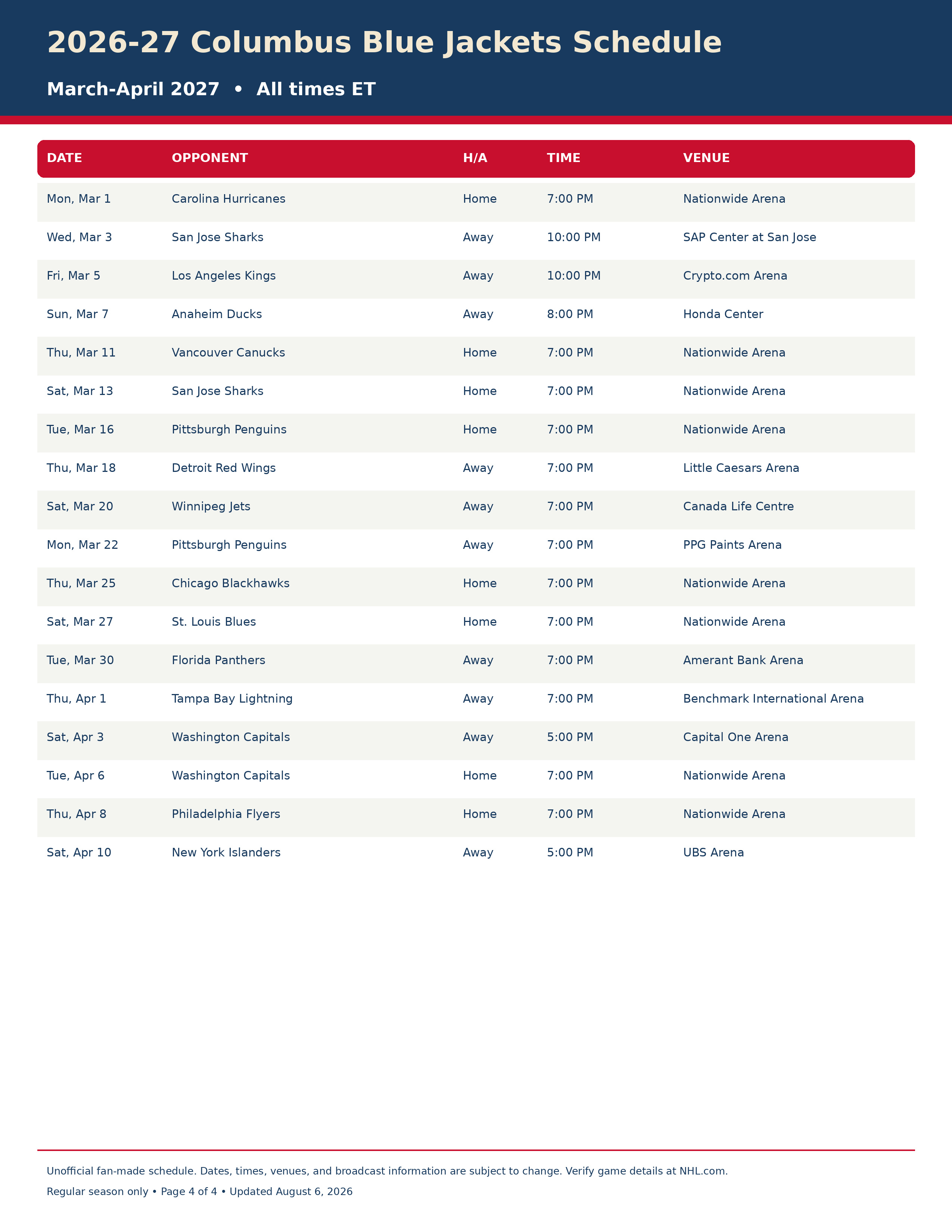 2026-27 Columbus Blue Jackets Schedule Printable 4