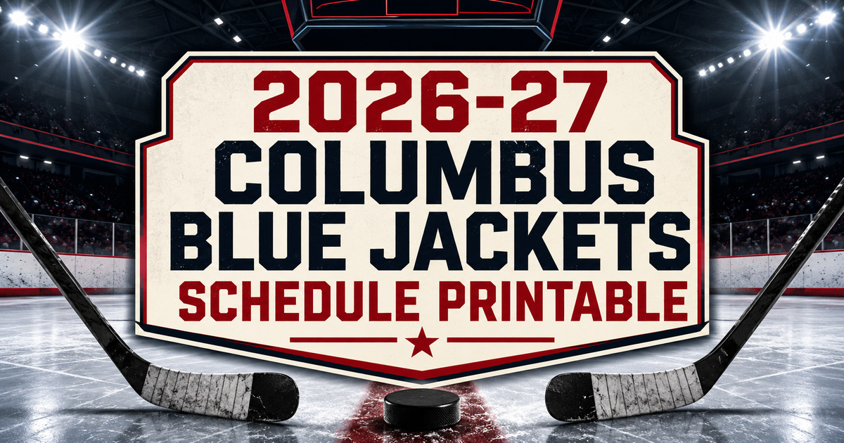 2026-27 Columbus Blue Jackets Schedule Printable Featured