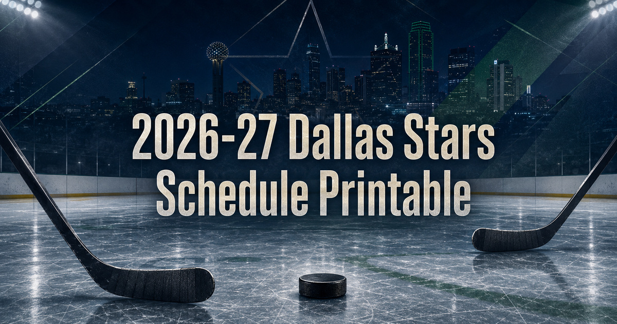 2026-27 Dallas Stars Schedule Printable Featured