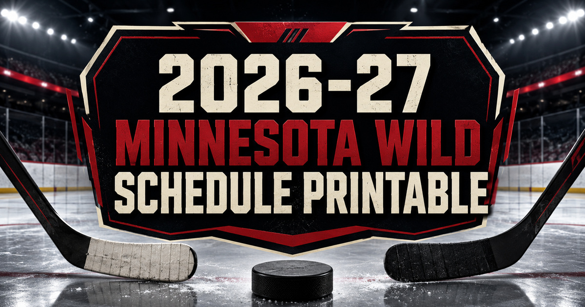 2026-27 Minnesota Wild Schedule Printable Featured