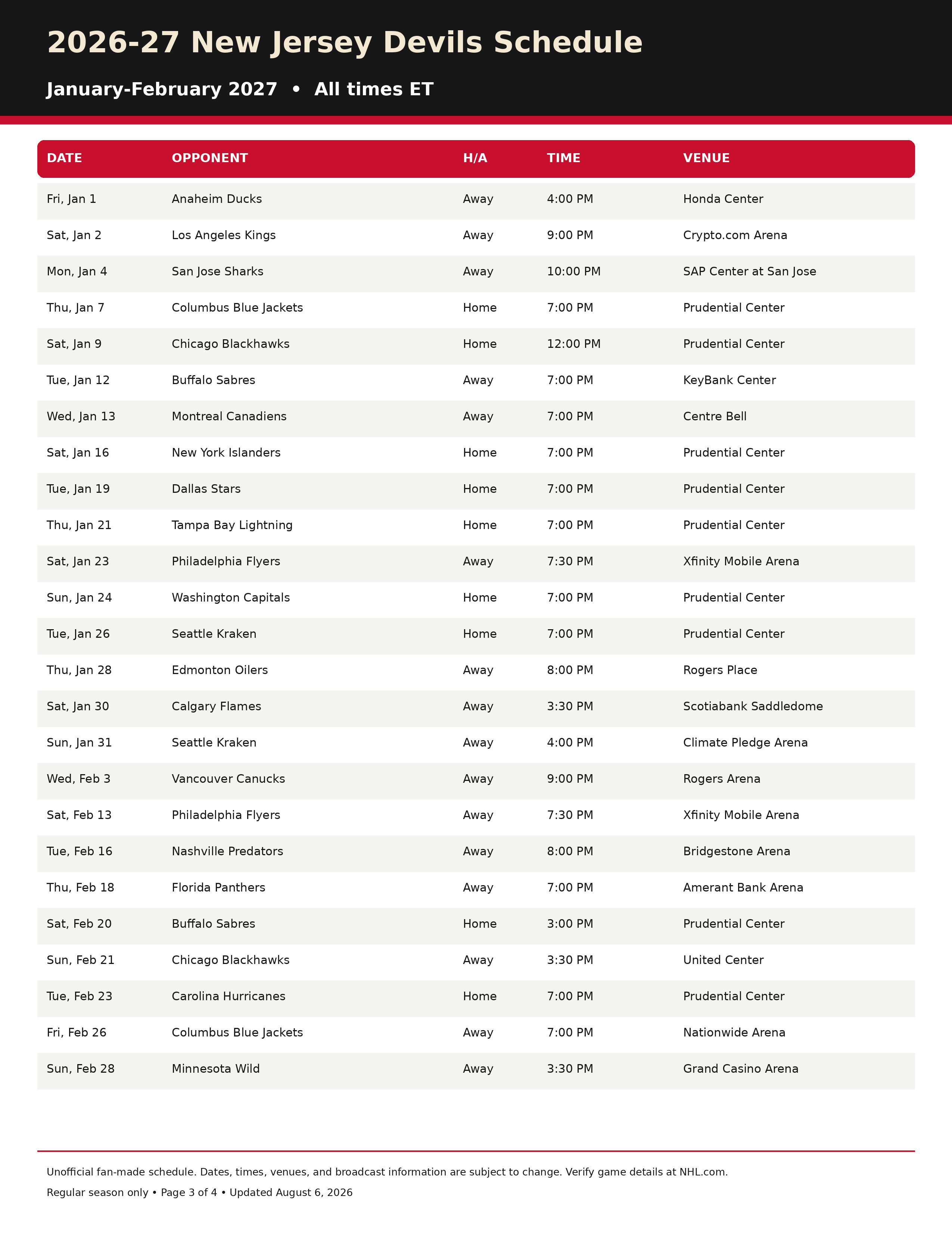 2026-27 New Jersey Devils Schedule Printable 3