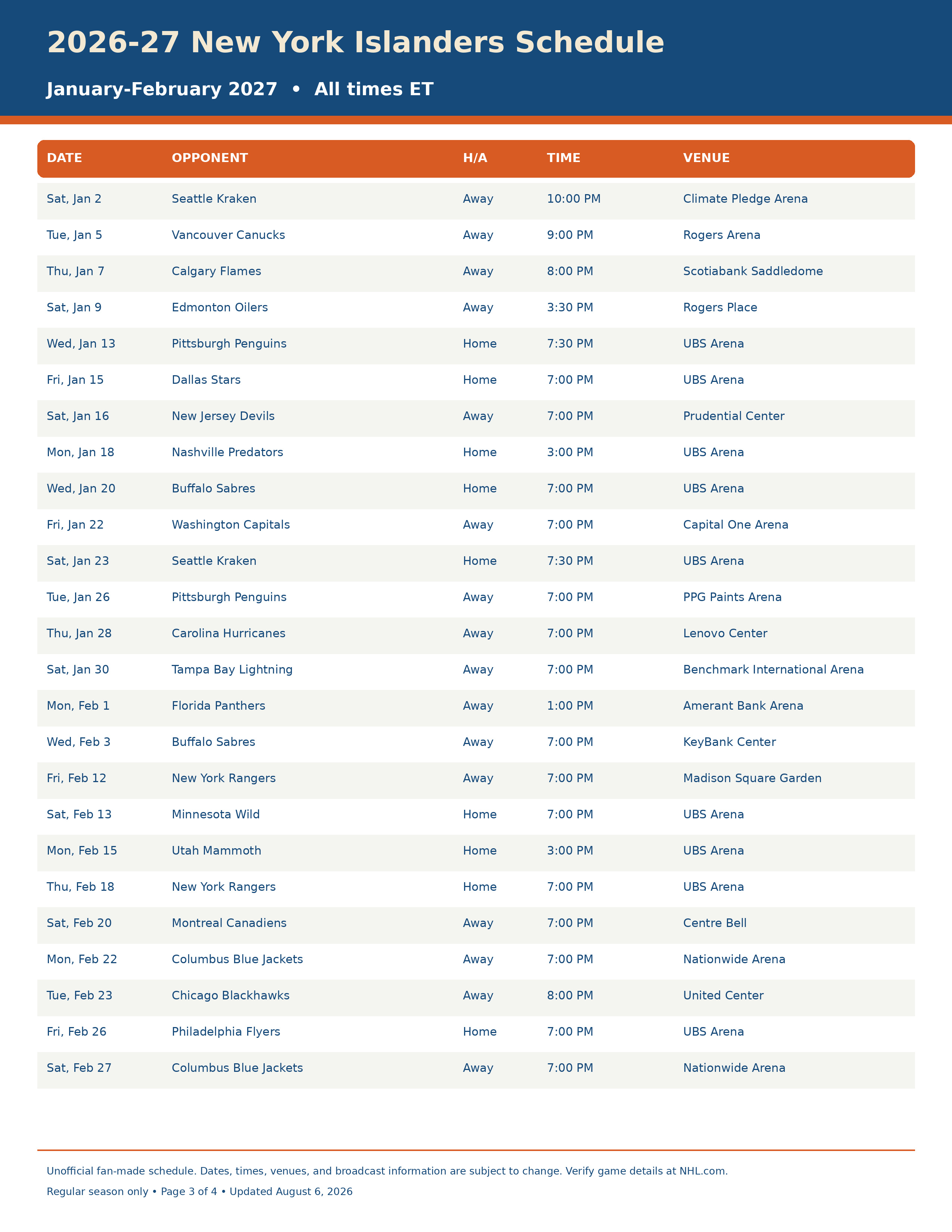 2026-27 New York Islanders Schedule Printable 3
