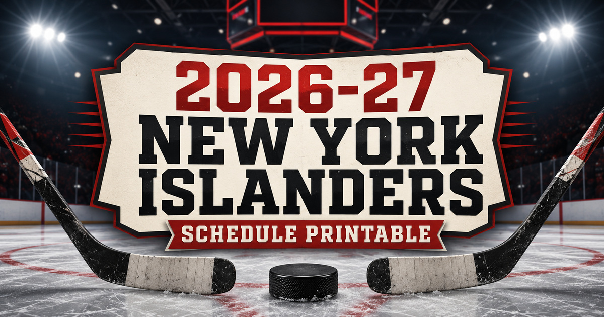 2026-27 New York Islanders Schedule Printable Featured