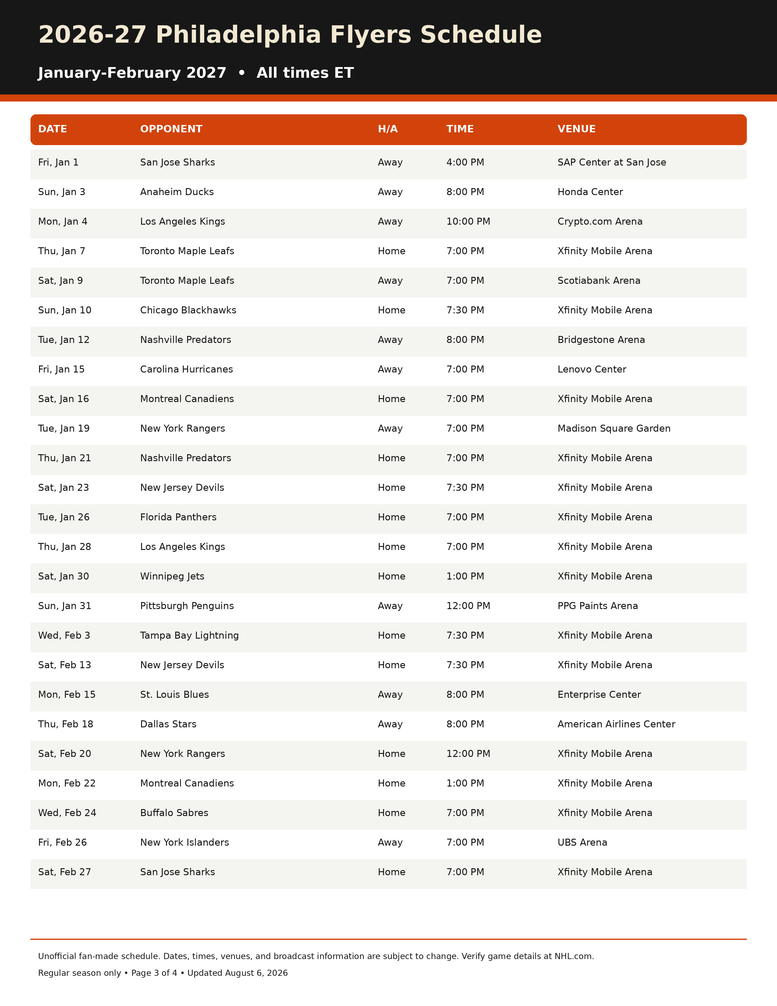2026 27 Philadelphia Flyers Schedule Printable 3 2026-27 Philadelphia Flyers Schedule Printable 3
