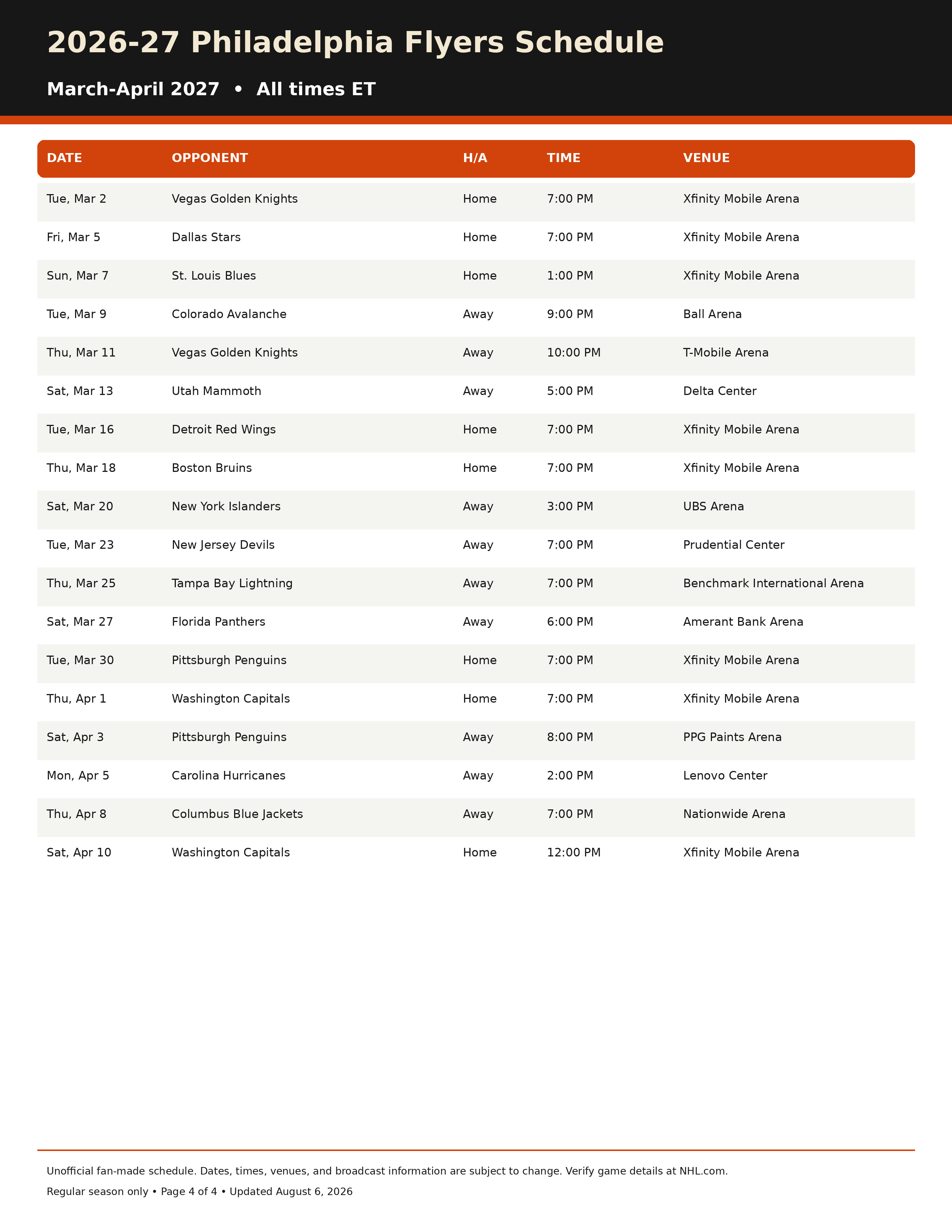 2026 27 Philadelphia Flyers Schedule Printable 4 2026-27 Philadelphia Flyers Schedule Printable 4