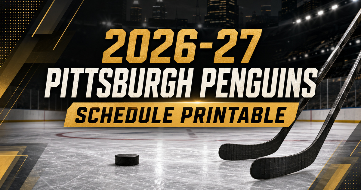 2026 27 Pittsburgh Penguins Schedule Printable Featured