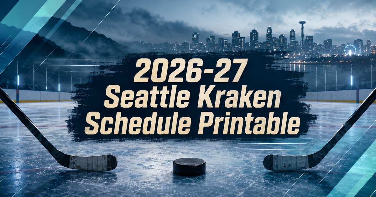 2026-27 Seattle Kraken Schedule Printable Featured