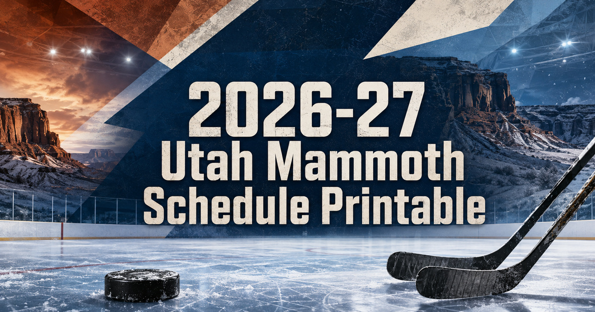 2026-27 Utah Mammoth Schedule Printable Featured