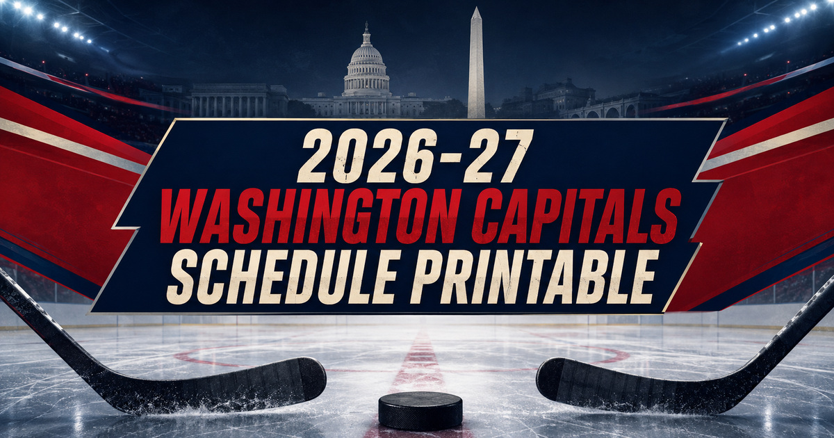 2026-27 Washington Capitals Schedule Printable Featured