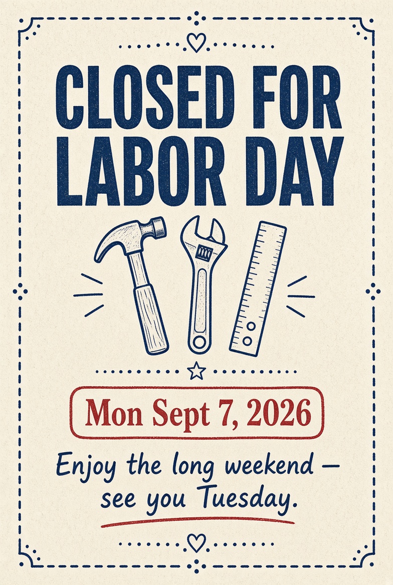 Closed for Labor Day 2026 Sign Free Printables 2 Closed for Labor Day 2026 Sign | Free Printables