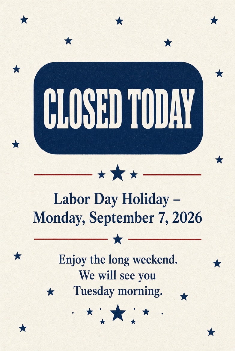 Free Closed for Labor Day Sign Printable 2031 Free Closed for Labor Day Sign Printable (2031)