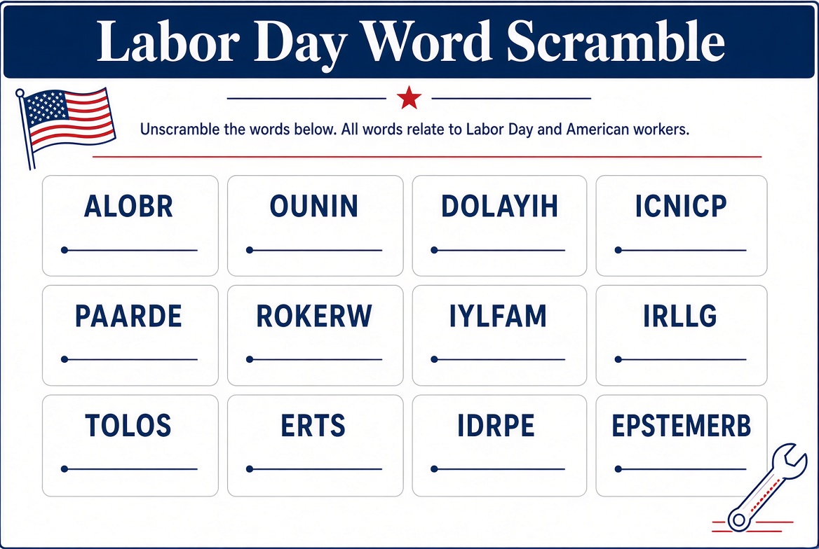 Free Labor Day Word Scramble Printables (1)