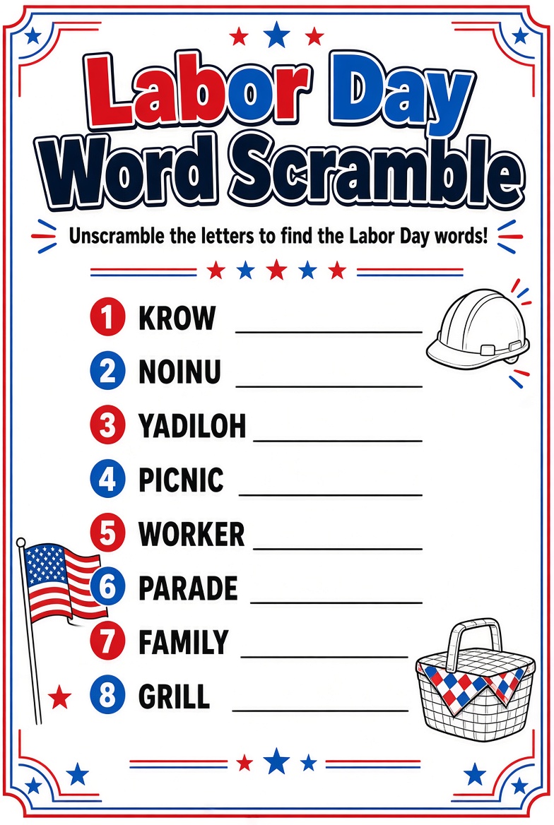 Free Labor Day Word Scramble Printables (3)