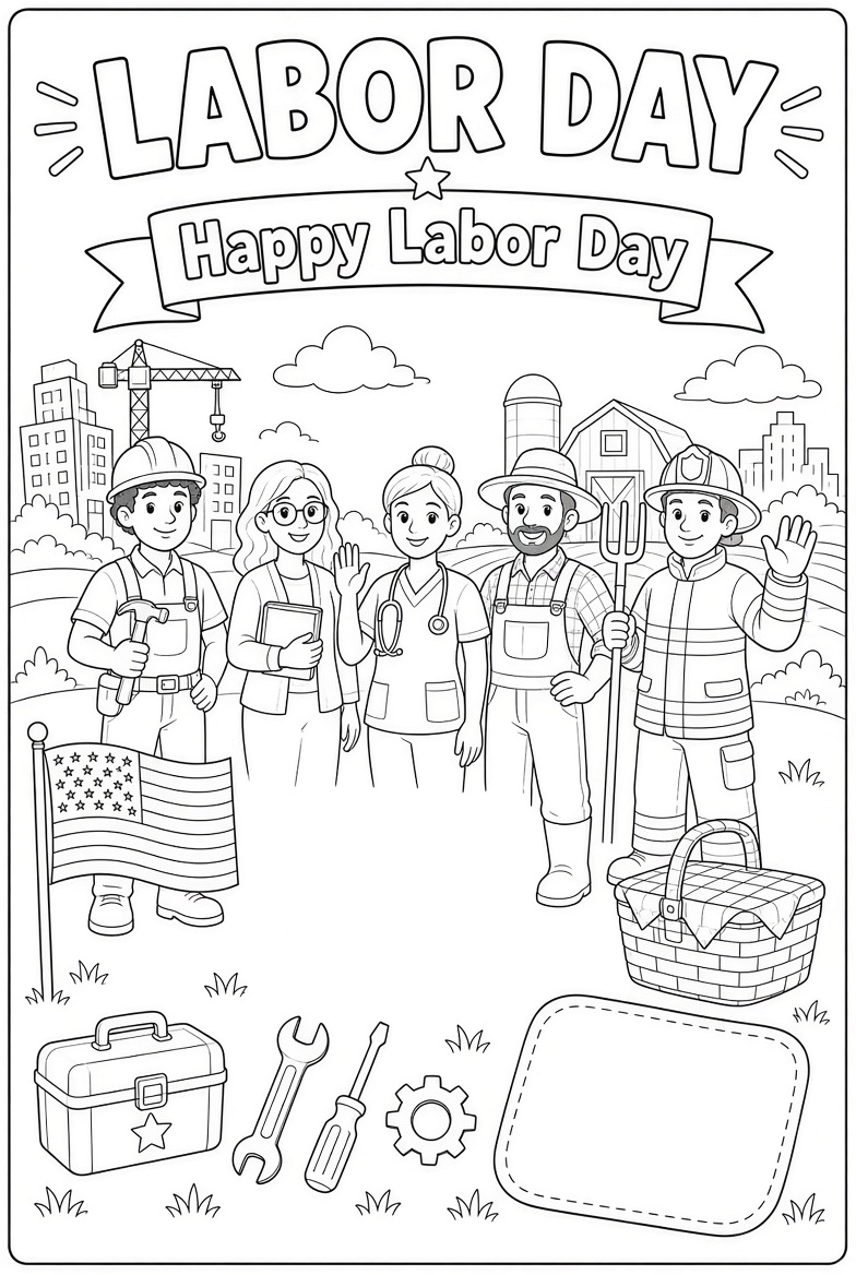 Free Labor Day Worksheets for Kids | Printables