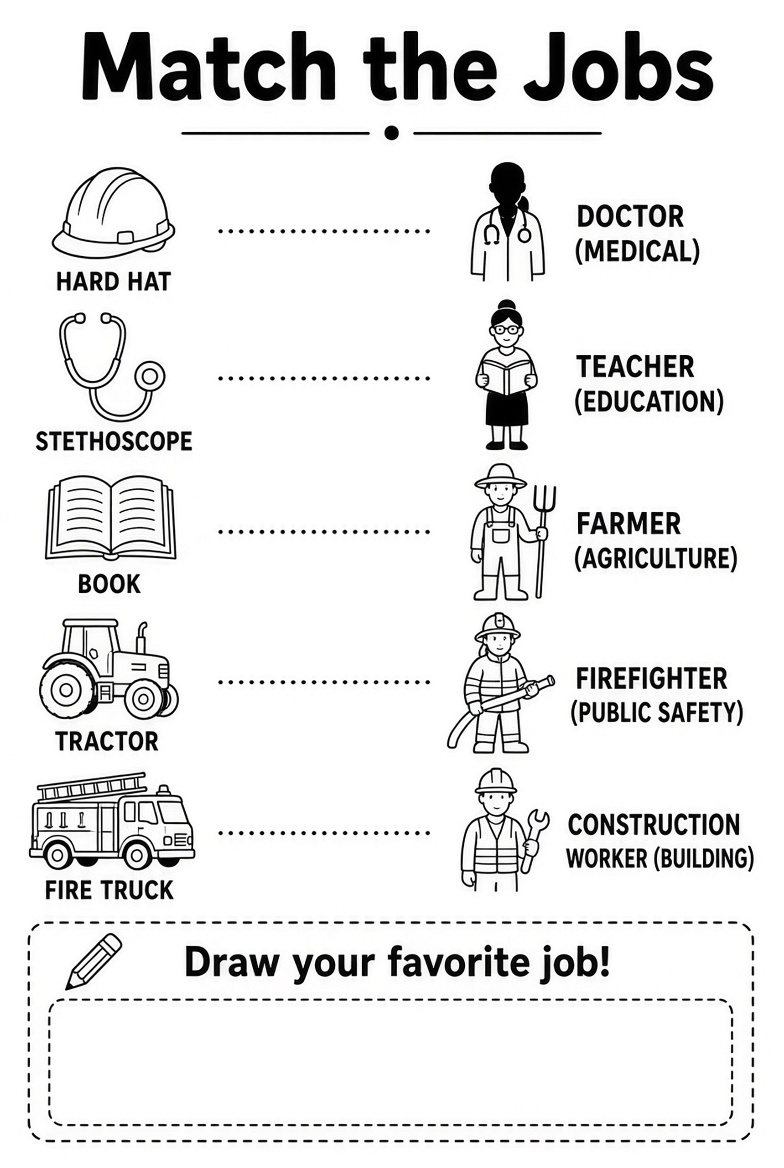 Free Labor Day Worksheets for Kids | Printables