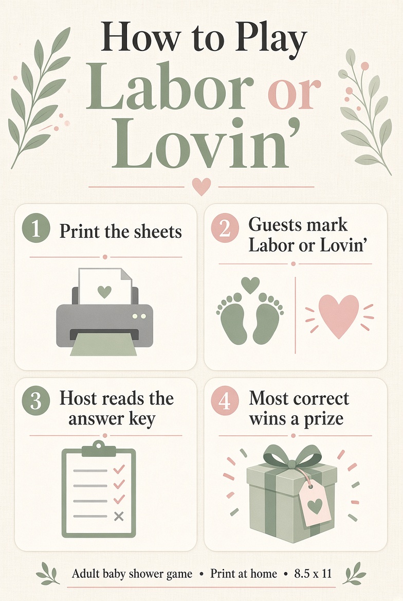 Free Labor or Lovin Game Printable With Answers (1)