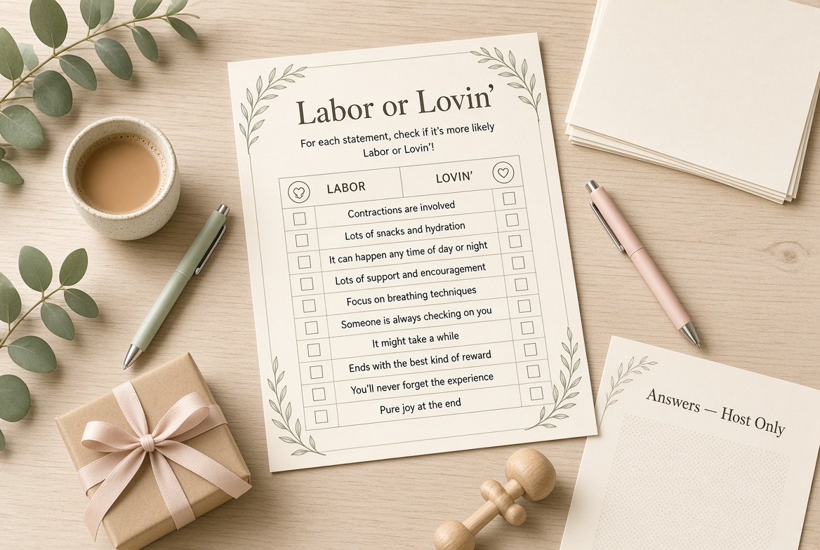 Free Labor or Lovin Game Printable With Answers (4)