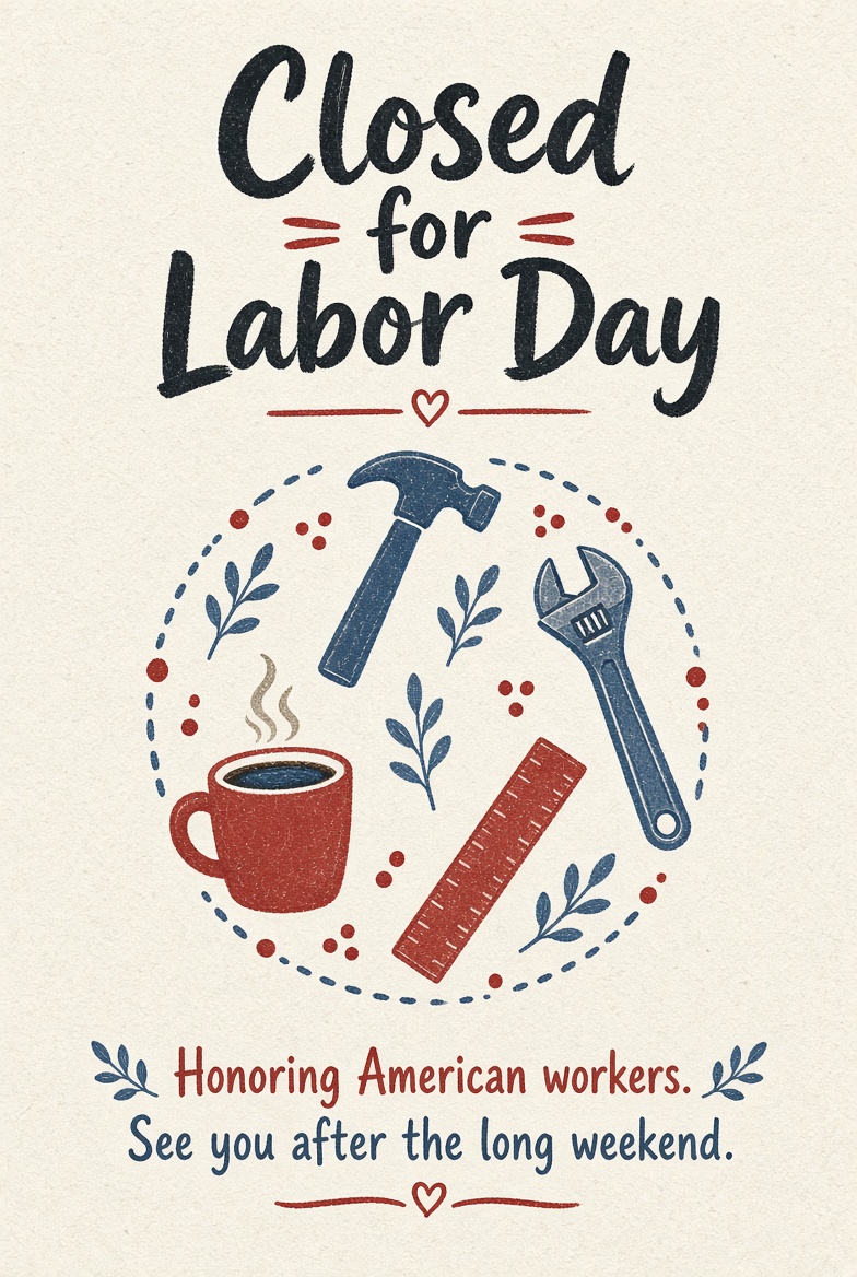 Free Printable Closed for Labor Day Signs 2026 PDFs (2)