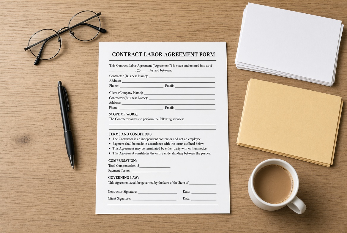 Free Printable Contract Labor Agreement Form (4)