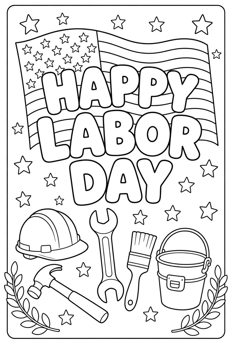 Free Printable Labor Day Coloring Sheets 2026 1 Free Printable Labor Day Coloring Sheets 2026 (1)