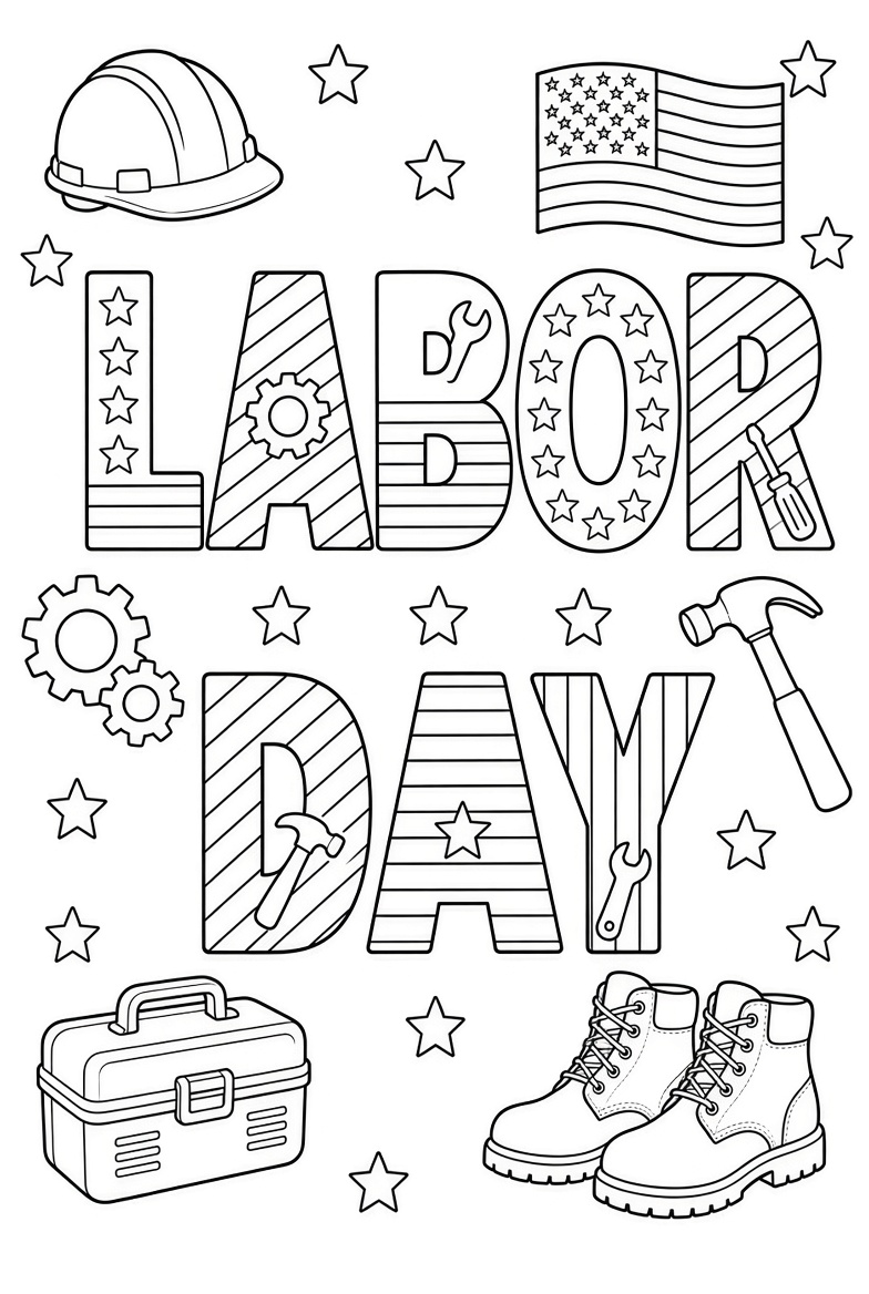 Free Printable Labor Day Coloring Sheets 2026 3 Free Printable Labor Day Coloring Sheets 2026 (3)