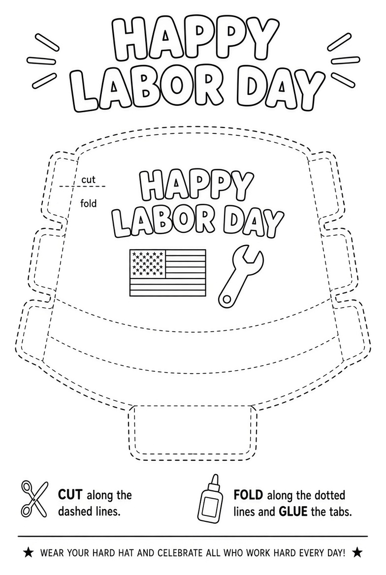 Free Printable Labor Day Crafts for Kids Easy Downloads 3 Free Printable Labor Day Crafts for Kids Easy Downloads (3)