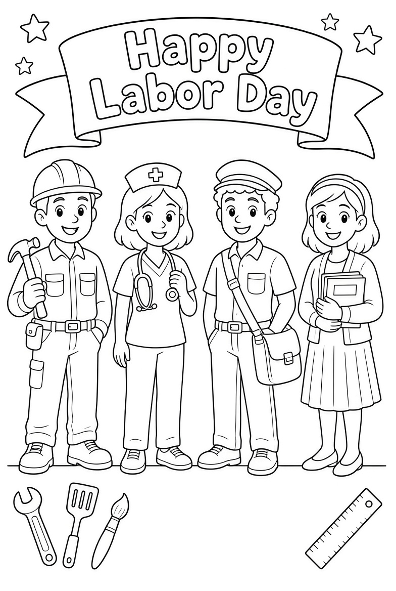 Free Printable Labor Day Crafts for Kids Easy PDFs (1)