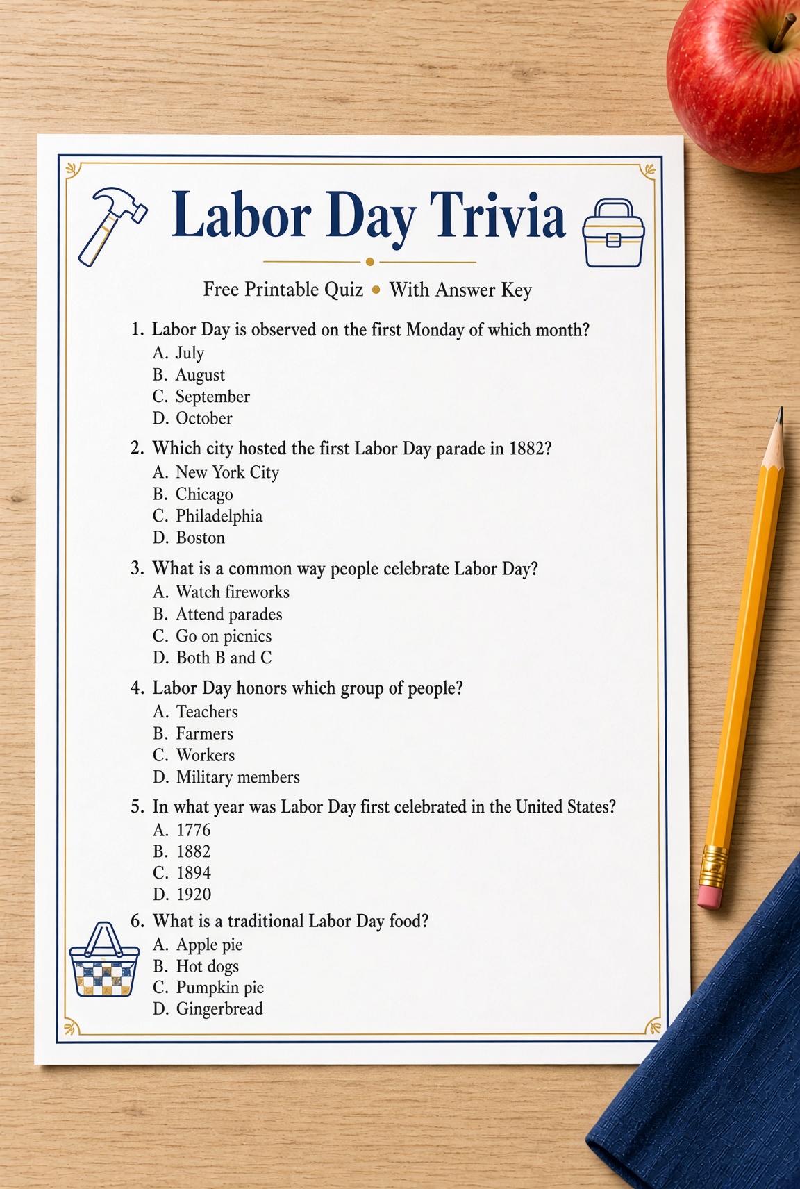 Free Printable Labor Day Trivia With Answers (2026)