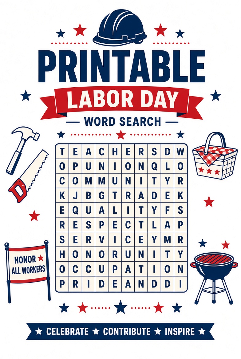Free Printable Labor Day Word Search for Kids (2)
