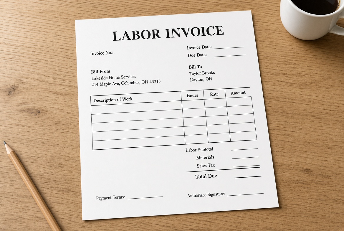 Free Printable Labor Invoice Templates USA 1 Free Printable Labor Invoice Templates (USA) (1)