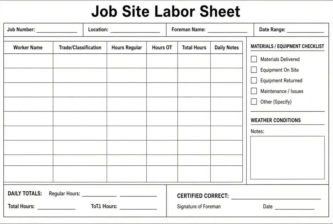 Free Printable Labor Sheet Templates for U.S. Teams 3 Free Printable Labor Sheet Templates for U.S. Teams (3)