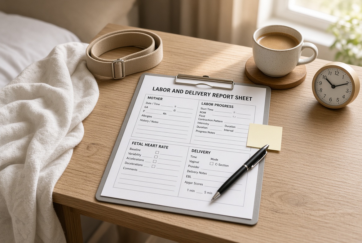 Free Printable Labor and Delivery Report Sheet (2)