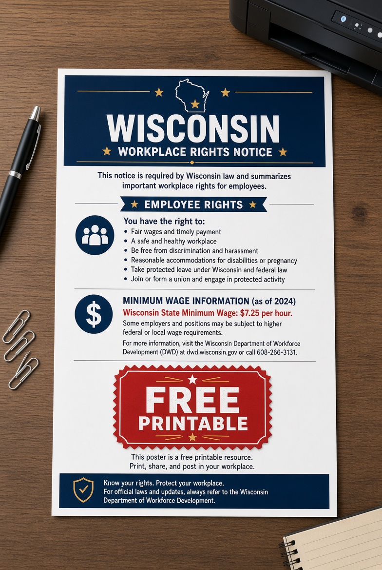 Free Wisconsin Labor Law Posters Printable 4