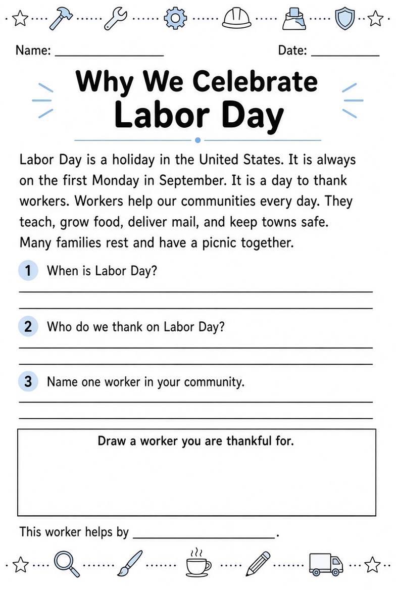 Labor Day Worksheets 2nd Grade Free Printables 1 Labor Day Worksheets 2nd Grade Free Printables (1)