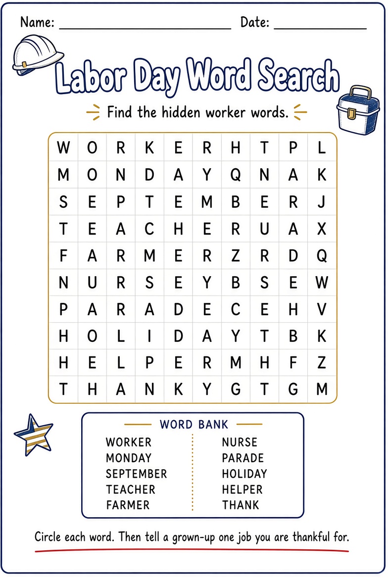 Labor Day Worksheets 2nd Grade Free Printables 4 Labor Day Worksheets 2nd Grade Free Printables (4)