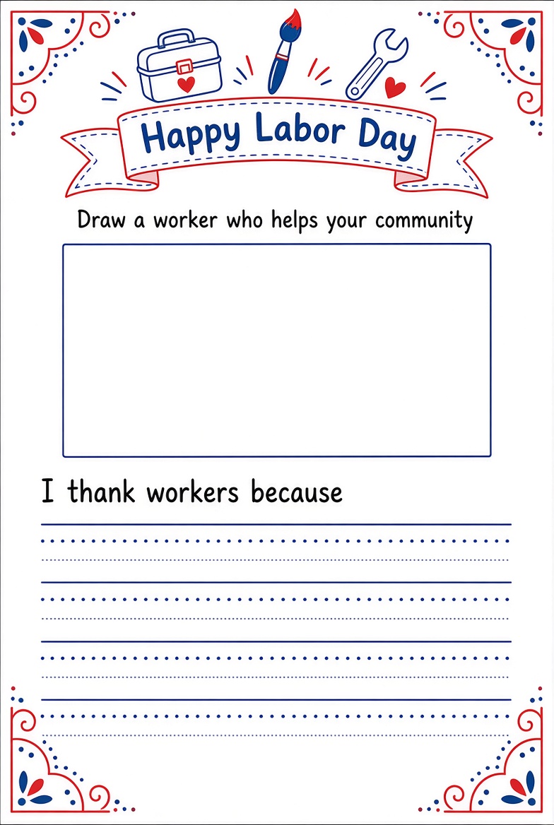 Labor Day Worksheets Free Printable for Kids (USA) (4)