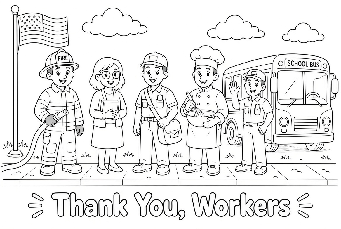 Printable Labor Day Coloring Pages Free PDFs (2)