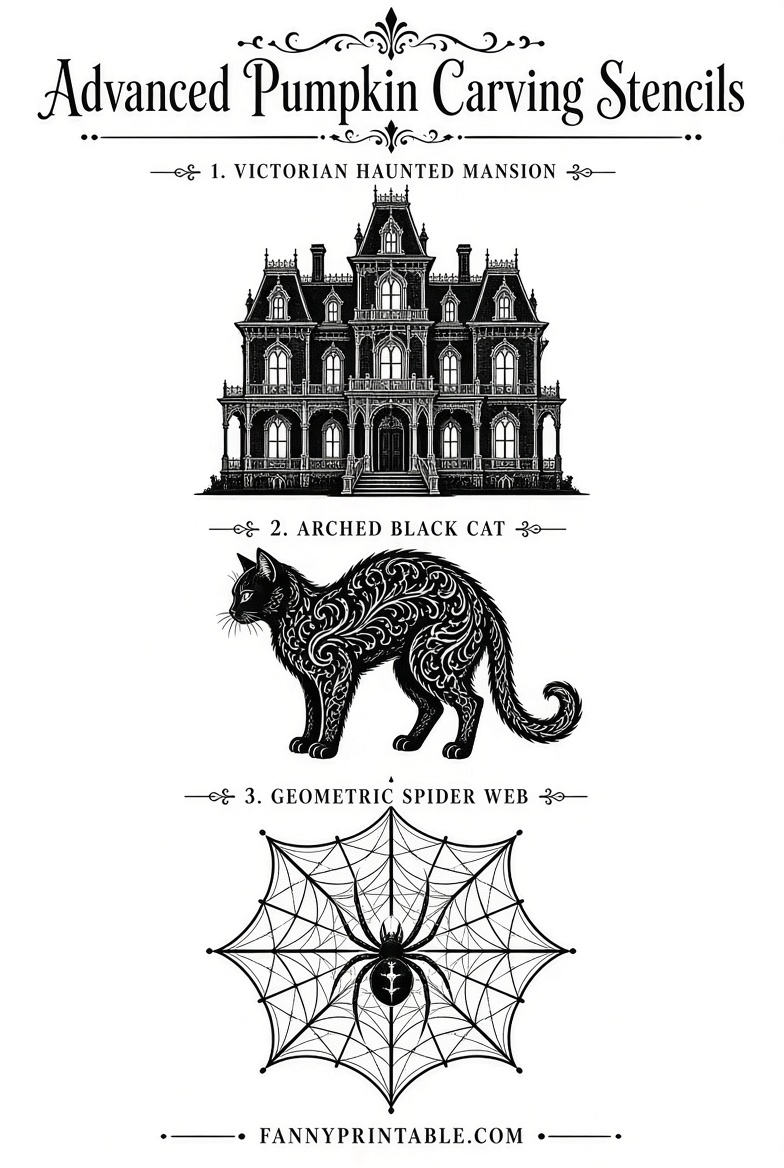 Advanced Pumpkin Carving Stencils Free Printables (2)
